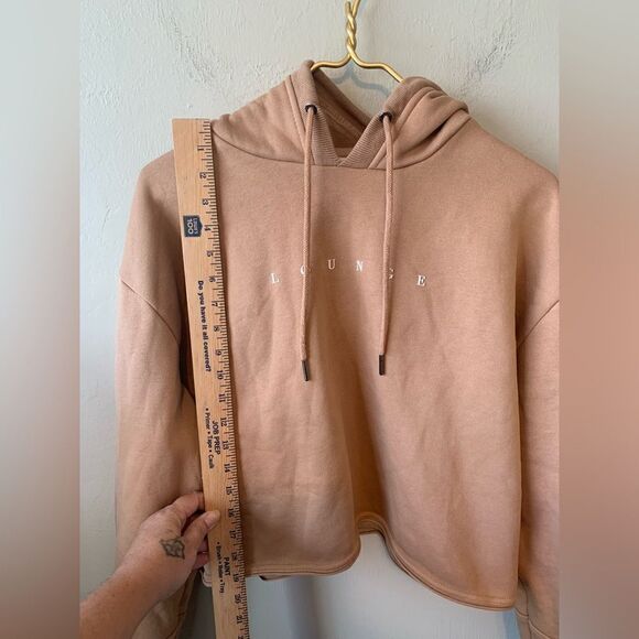 LOUNGE Apparel tan brand logo hoodie size L - Picture 7 of 8